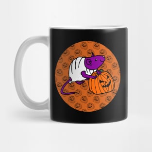 Halloween Horror Rat Orange Round Mug